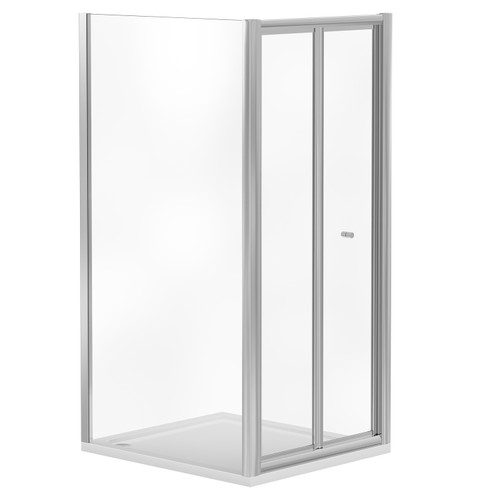 Niva 6 Chrome 760mm x 760mm Bi-Fold Door Shower Enclosure Left Hand View