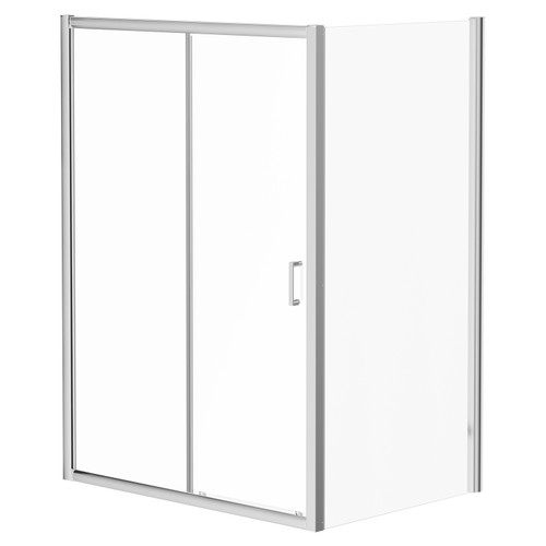 Niva 6 Chrome 1500mm x 800mm Sliding Door Shower Enclosure Right Hand View