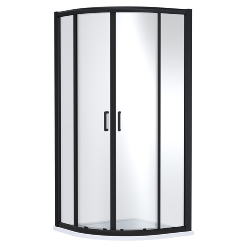 Luma 8 Matt Black 1000mm 2 Door Quadrant Shower Enclosure Front View