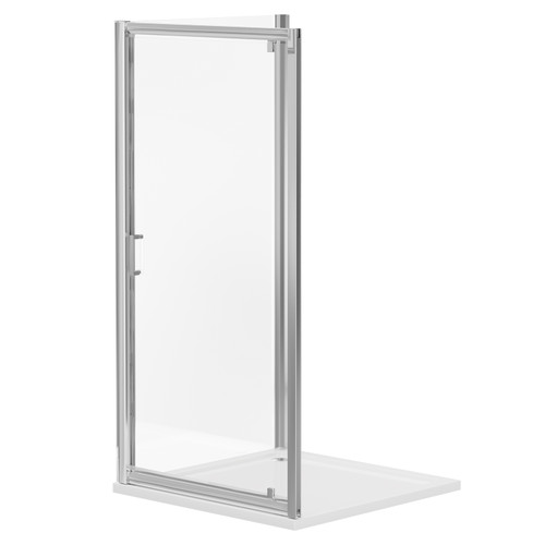 Niva 6 Chrome 700mm x 900mm Pivot Door Shower Enclosure Right Hand View