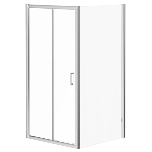 Niva 6 Chrome 1000mm x 1000mm Sliding Door Shower Enclosure Right Hand View