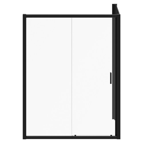 Niva 6 Matt Black 1500mm x 700mm Sliding Door Shower Enclosure Front View