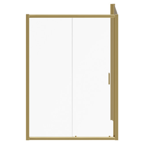 Niva 6 Brushed Brass 1400mm x 1000mm Sliding Door Shower Enclosure Front View