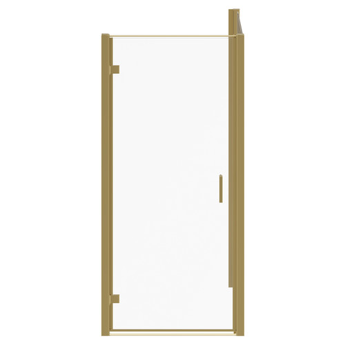 Niva 6 Brushed Brass 900mm x 1000mm Hinged Door Shower Enclosure Front View