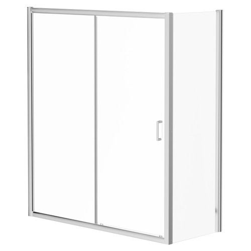 Luma 8 Chrome 1700mm x 800mm Sliding Door Shower Enclosure Right Hand View