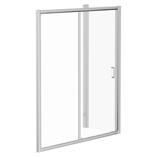 Luma 8 Chrome 1700mm x 800mm Sliding Door Shower Enclosure Left Hand View