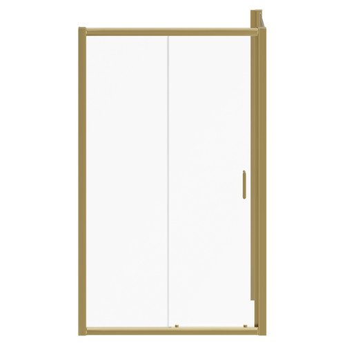 Luma 8 Brushed Brass 1200mm x 700mm Sliding Door Shower Enclosure Front View