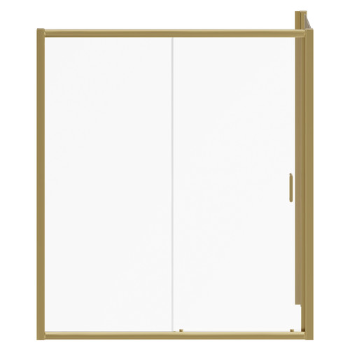 Luma 8 Brushed Brass 1700mm x 700mm Sliding Door Shower Enclosure Front View