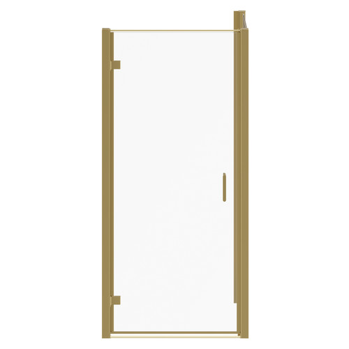 Luma 8 Brushed Brass 900mm x 760mm Hinged Door Shower Enclosure Front View
