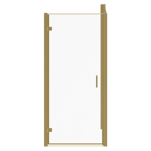 Luma 8 Brushed Brass 900mm x 800mm Hinged Door Shower Enclosure Front View