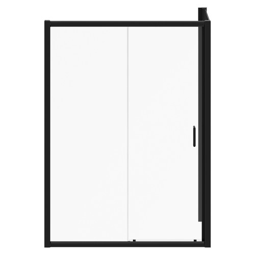 Luma 8 Matt Black 1400mm x 700mm Sliding Door Shower Enclosure Front View