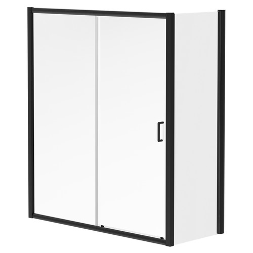 Luma 8 Matt Black 1700mm x 700mm Sliding Door Shower Enclosure Right Hand View