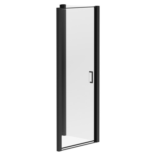 Luma 8 Matt Black 800mm x 800mm Hinged Door Shower Enclosure Left Hand View