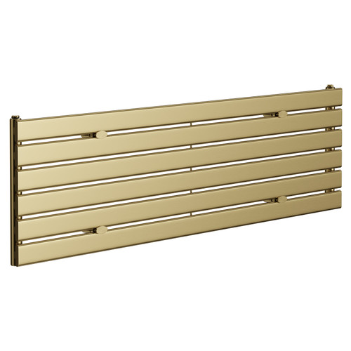 Hudson Latitude Colore Brushed Brass 452mm x 1600mm Single Panel Radiator Left Hand View