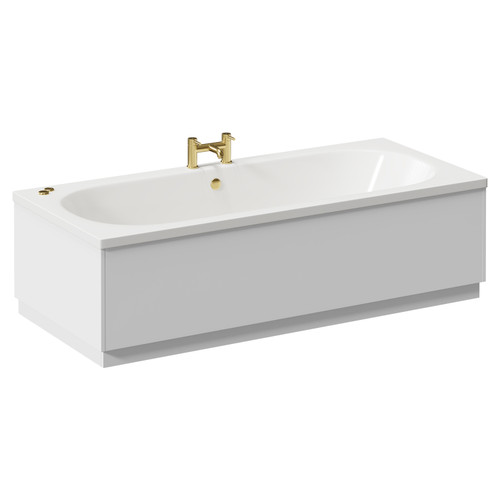 Metropole 1800mm x 800mm 12 Jet Brushed Brass V-Tec Double Ended Whirlpool Bath Left Hand View