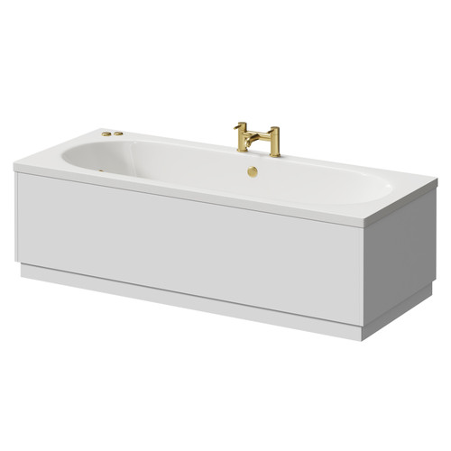Metropole 1700mm x 700mm 12 Jet Brushed Brass V-Tec Double Ended Whirlpool Bath Right Hand View