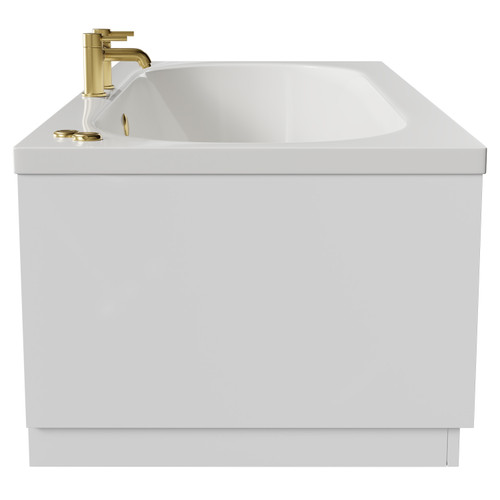 Metropole 1700mm x 700mm 12 Jet Brushed Brass V-Tec Double Ended Whirlpool Bath Side View