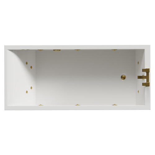 Summit 1800mm x 800mm 12 Jet Brushed Brass V-Tec Single Ended Whirlpool Bath View from Top