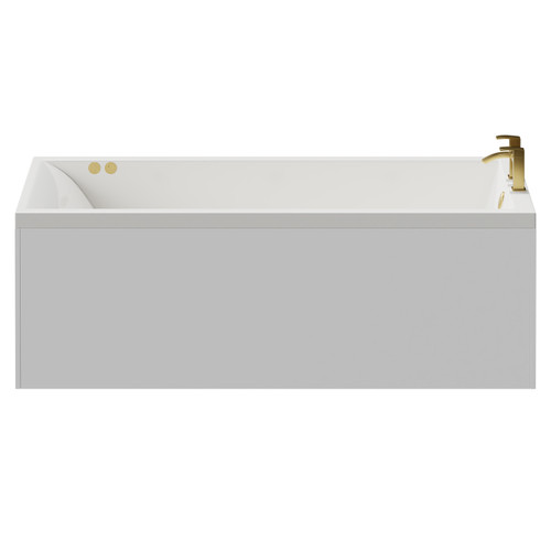 Summit 1800mm x 800mm 12 Jet Brushed Brass V-Tec Single Ended Whirlpool Bath View from Front