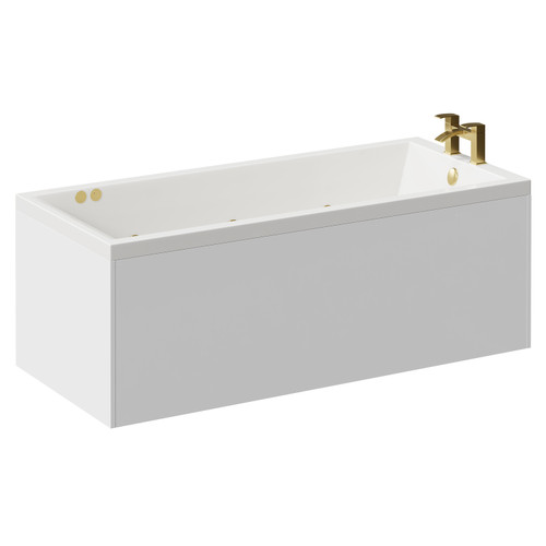 Summit 1700mm x 750mm 12 Jet Brushed Brass V-Tec Single Ended Whirlpool Bath Left Hand View