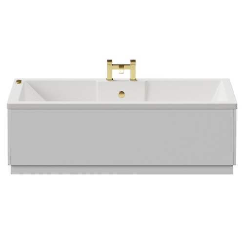 Legend 1600mm x 700mm Right Hand 12 Jet Brushed Brass V-Tec Single Ended Whirlpool Bath View from Front