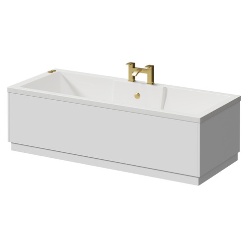 Legend 1700mm x 700mm Right Hand 12 Jet Brushed Brass V-Tec Single Ended Whirlpool Bath Right Hand View