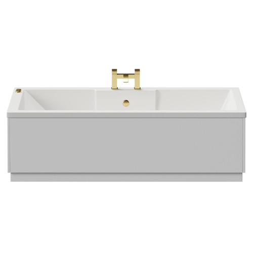 Legend 1700mm x 700mm Right Hand 12 Jet Brushed Brass V-Tec Single Ended Whirlpool Bath View from Front