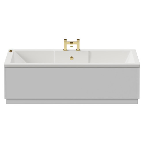 Legend 1700mm x 750mm Right Hand 12 Jet Brushed Brass V-Tec Single Ended Whirlpool Bath View from Front