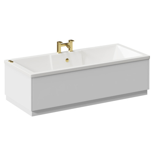 Legend 1700mm x 750mm Right Hand 12 Jet Brushed Brass V-Tec Single Ended Whirlpool Bath Left Hand View