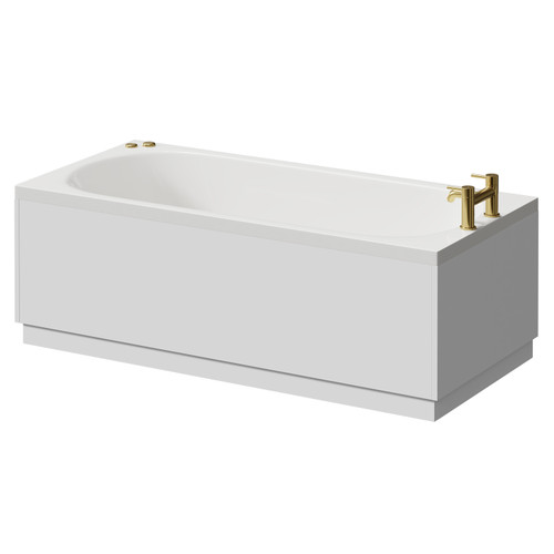Compact 1500mm x 700mm 12 Jet Brushed Brass V-Tec Single Ended Whirlpool Bath Right Hand View