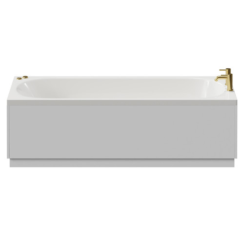 Compact 1700mm x 700mm 12 Jet Brushed Brass V-Tec Single Ended Whirlpool Bath View from Front