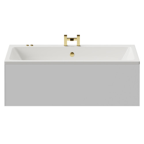 Verna 1800mm x 900mm 12 Jet Brushed Brass V-Tec Double Ended Whirlpool Bath View from Front