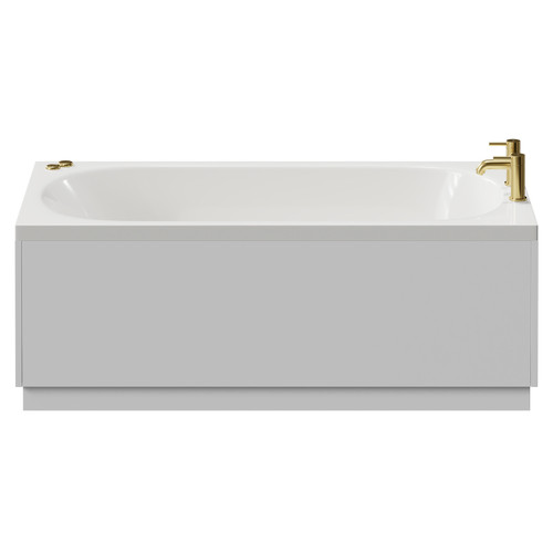 Compact 1400mm x 700mm 6 Jet Brushed Brass V-Tec Single Ended Whirlpool Bath View from Front