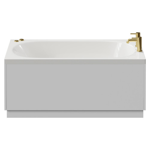Compact 1200mm x 700mm 6 Jet Brushed Brass V-Tec Single Ended Whirlpool Bath View from Front