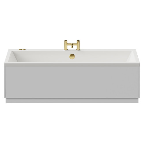 Slim Edge 1700mm x 700mm 6 Jet Brushed Brass V-Tec Double Ended Whirlpool Bath View from Front