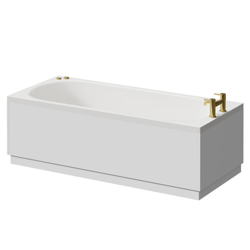 Compact 1600mm x 700mm 6 Jet Brushed Brass V-Tec Single Ended Whirlpool Bath Right Hand View
