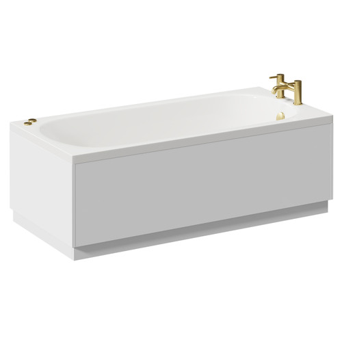 Compact 1500mm x 700mm 6 Jet Brushed Brass V-Tec Single Ended Whirlpool Bath Left Hand View