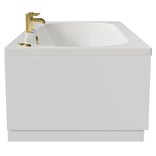 Metropole 1700mm x 750mm 6 Jet Brushed Brass V-Tec Double Ended Whirlpool Bath Side View