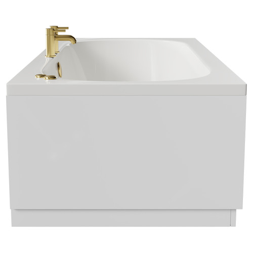 Metropole 1800mm x 800mm 6 Jet Brushed Brass V-Tec Double Ended Whirlpool Bath Side View