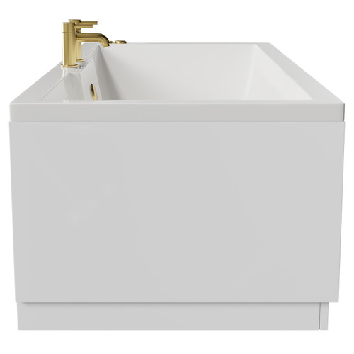 Legend 1700mm x 700mm Left Hand 6 Jet Brushed Brass V-Tec Single Ended Whirlpool Bath Side View