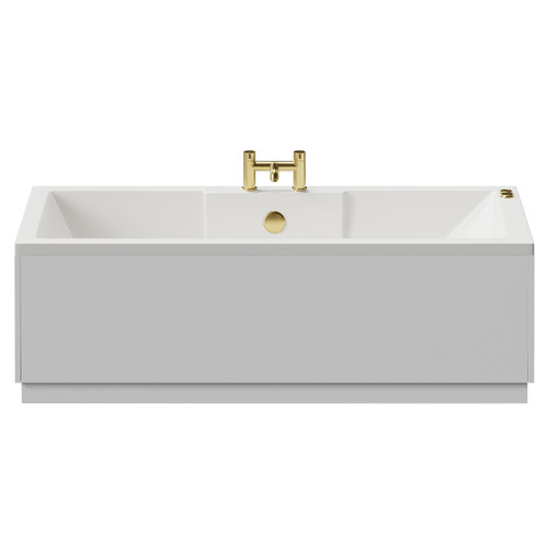 Legend 1600mm x 700mm Left Hand 6 Jet Brushed Brass V-Tec Single Ended Whirlpool Bath View from Front