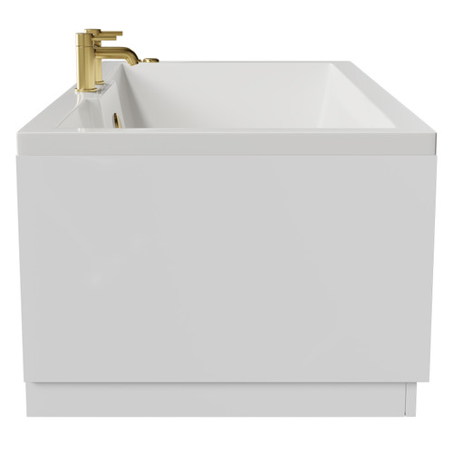 Legend 1500mm x 700mm Right Hand 6 Jet Brushed Brass V-Tec Single Ended Whirlpool Bath Side View