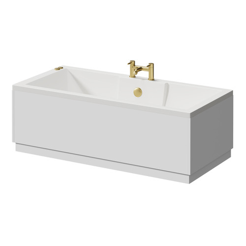 Legend 1500mm x 700mm Left Hand 6 Jet Brushed Brass V-Tec Single Ended Whirlpool Bath Right Hand View