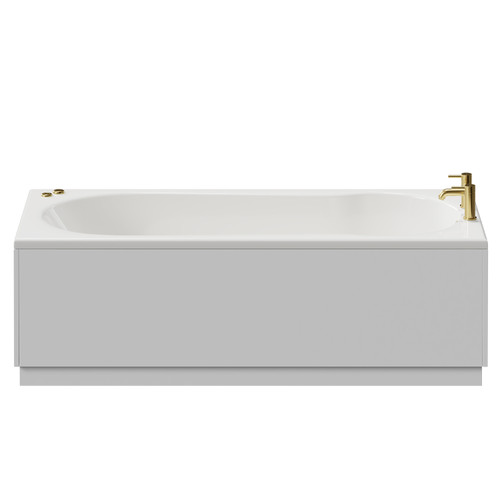 Keyhole 1700mm x 700mm 6 Jet Brushed Brass V-Tec Single Ended Whirlpool Shower Bath View from Front