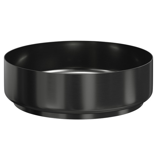Paxos Colore Gunmetal Grey 400mm x 400mm Round Stainless Steel Countertop Basin View from Front