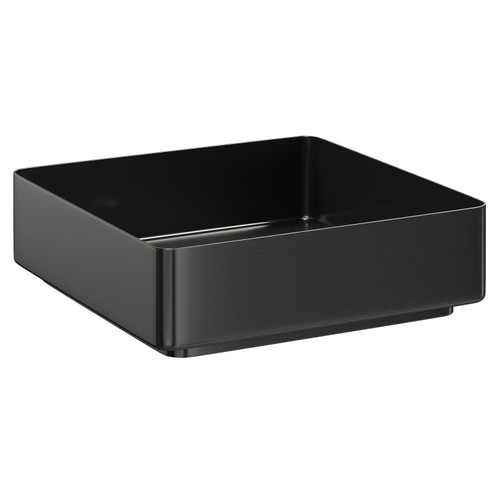 Paxos Colore Gunmetal Grey 400mm x 400mm Square Stainless Steel Countertop Basin Left Hand View