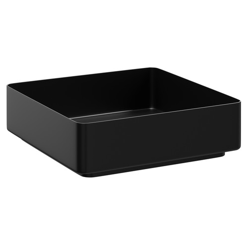 Paxos Colore Matt Black 400mm x 400mm Square Stainless Steel Countertop Basin Left Hand View