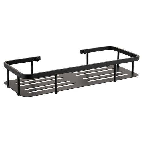 Delos Colore Matt Black Wall Mounted Rectangular Basket View from Front