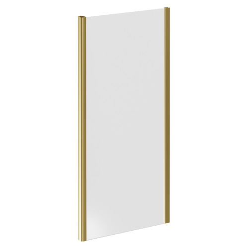 Series 8 Plus Brushed Brass 900mm Shower Enclosure Side Panel Left Hand View
