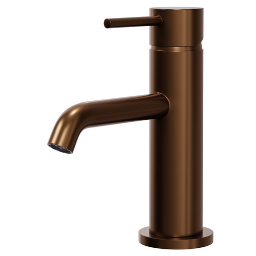 Colore Round Brushed Bronze Mini Mono Basin Mixer Tap Right Hand View